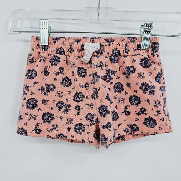 Lucky Brand Shorts 4T Pink Blue Floral Cotton Stretch Elastic Waist Pull On Baby - Picture 1 of 8